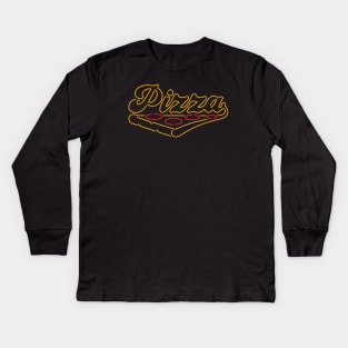 Neon Pizza Kids Long Sleeve T-Shirt